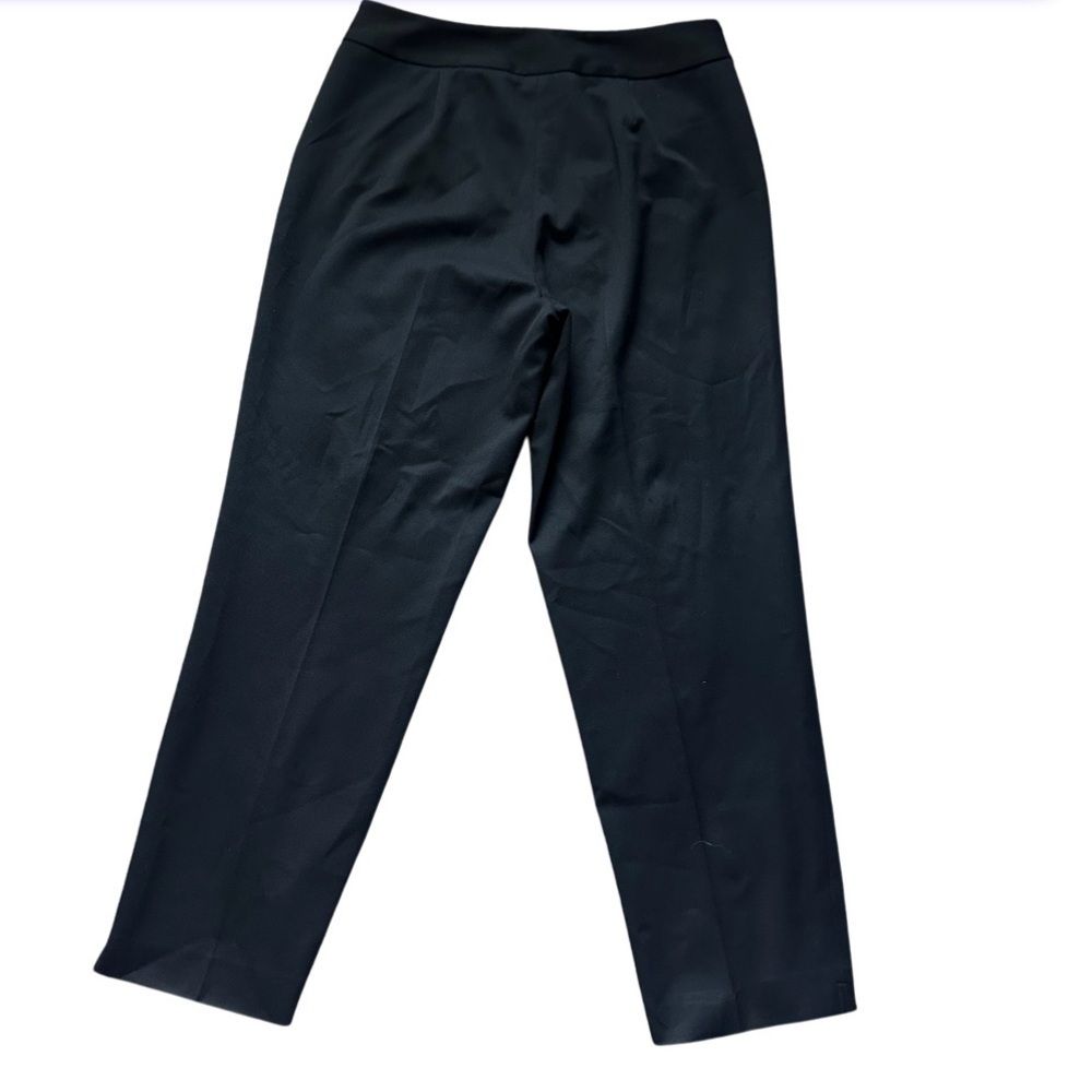 Talbots Petites Stretch Black Straight-Leg Pants Zip Front Pockets Size 8P - Picture 2 of 8